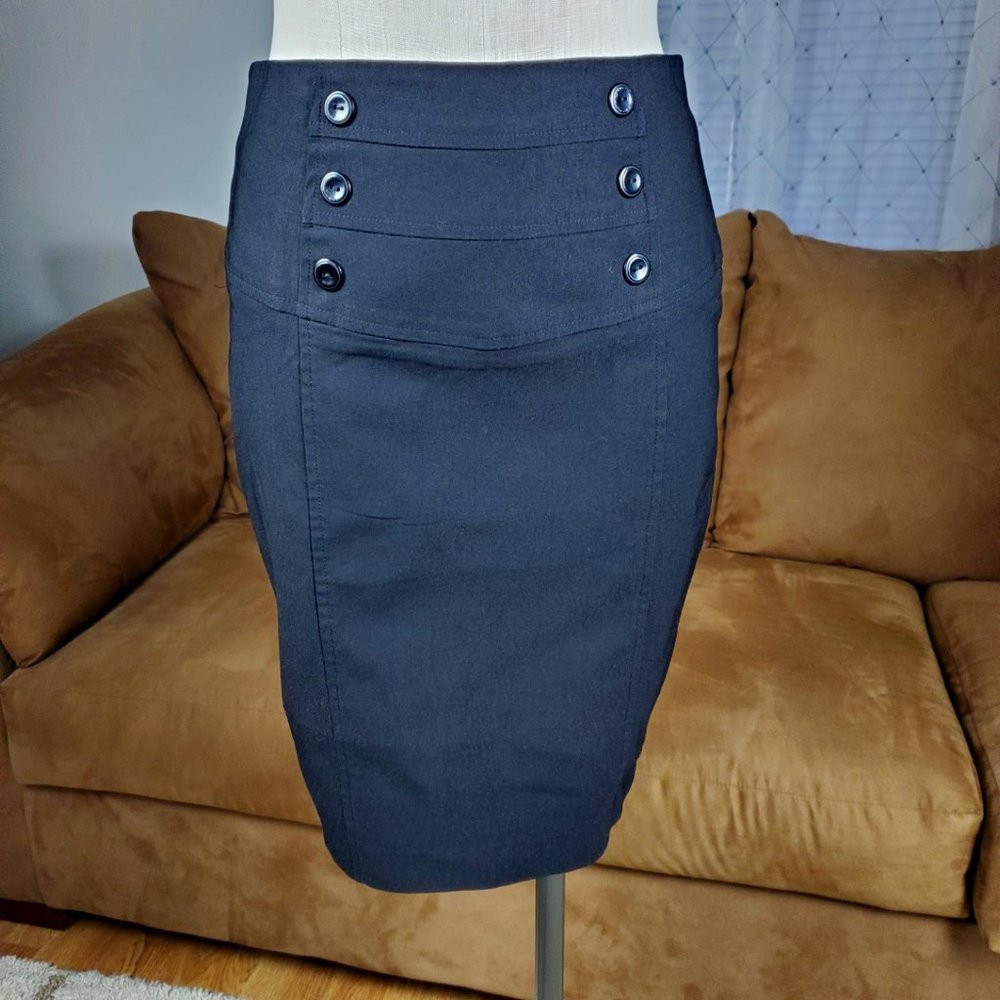 B Wear A Byer California High Waisted Black Pencil Skirt Size 9